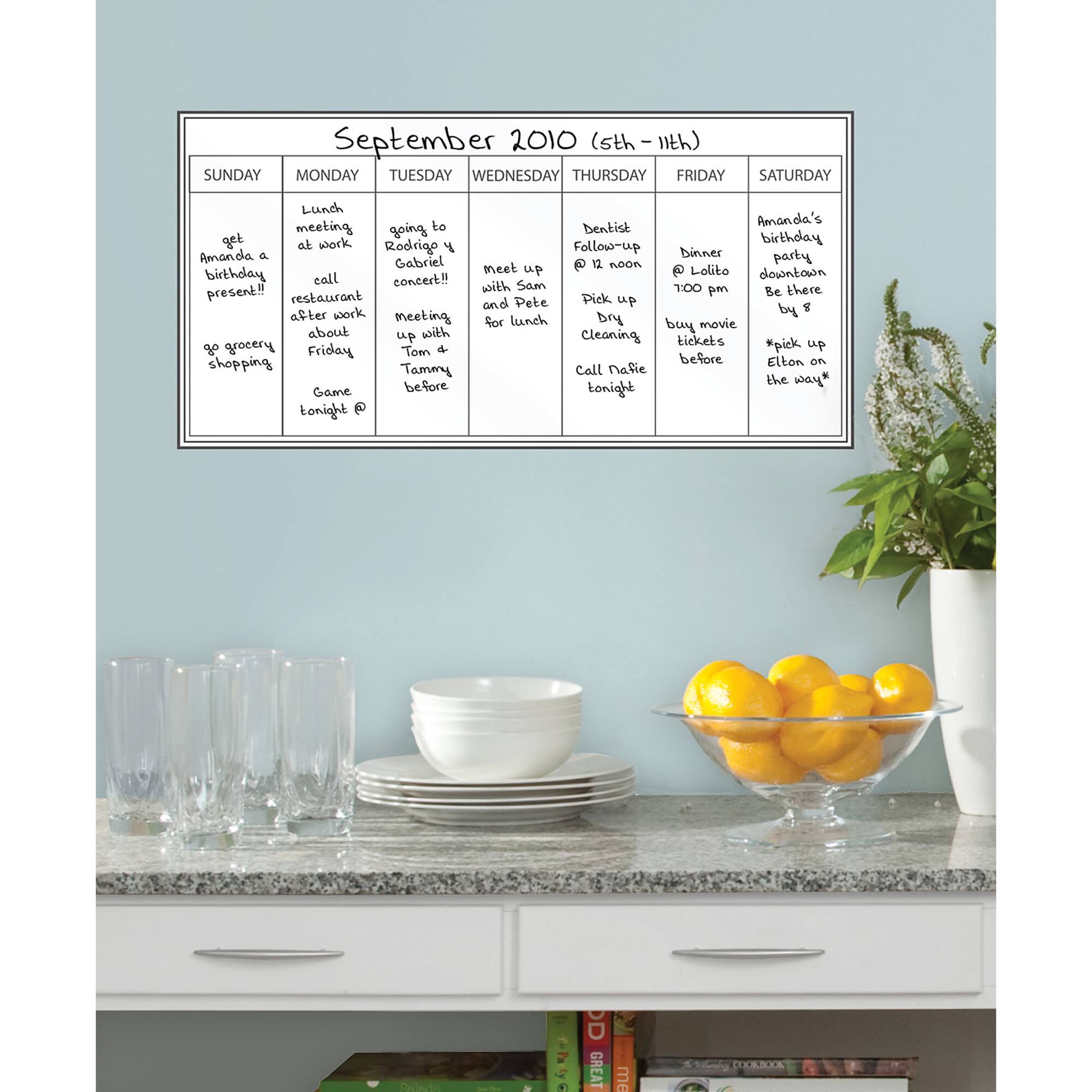 Wallpops Whiteboard Weekly Calendar Decal, 2ct.